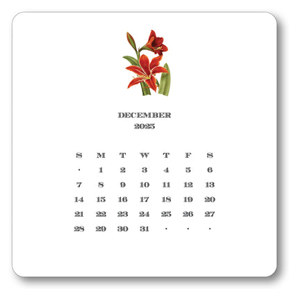 2025 Floral Calendar with Easel