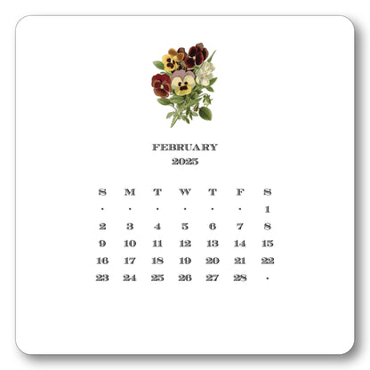 2025 Floral Calendar with Easel