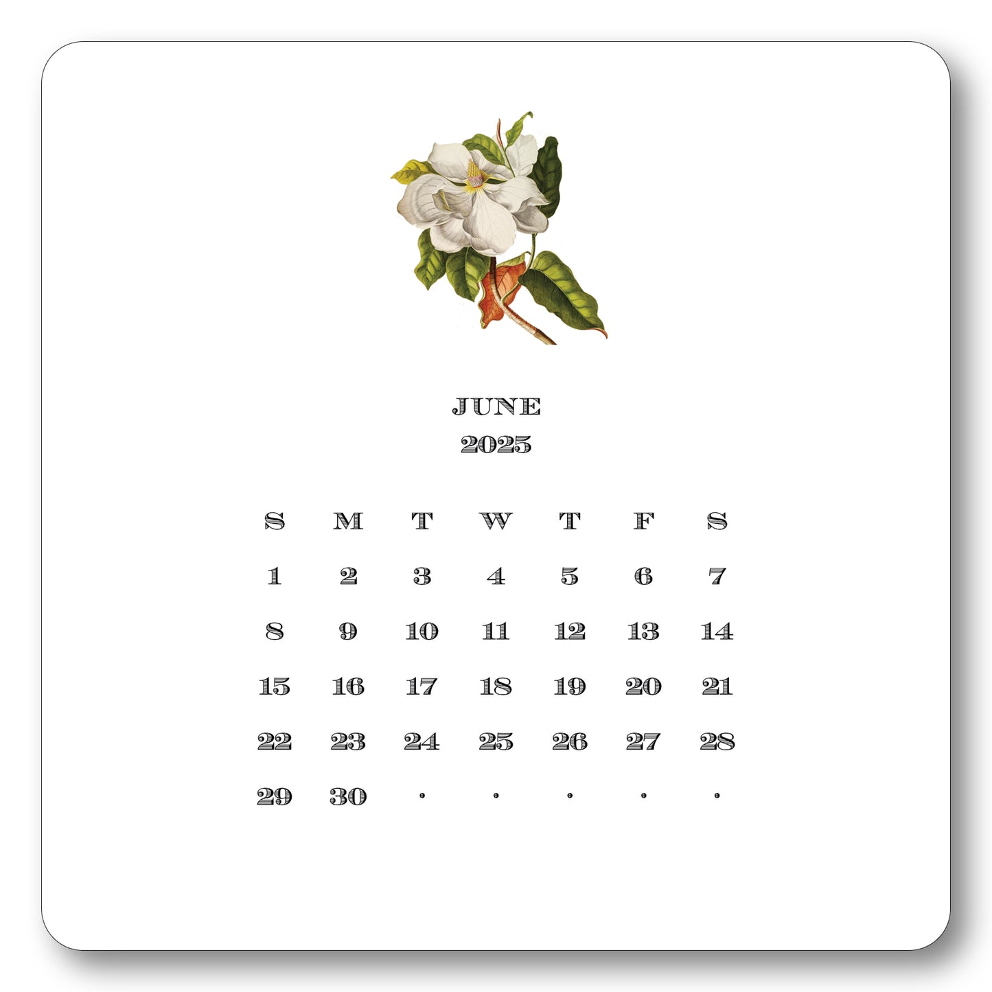 2025 Floral Calendar with Easel