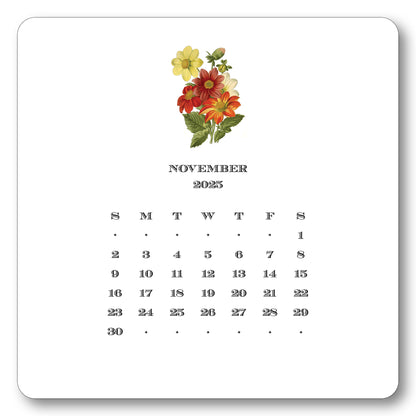 2025 Floral Calendar with Easel