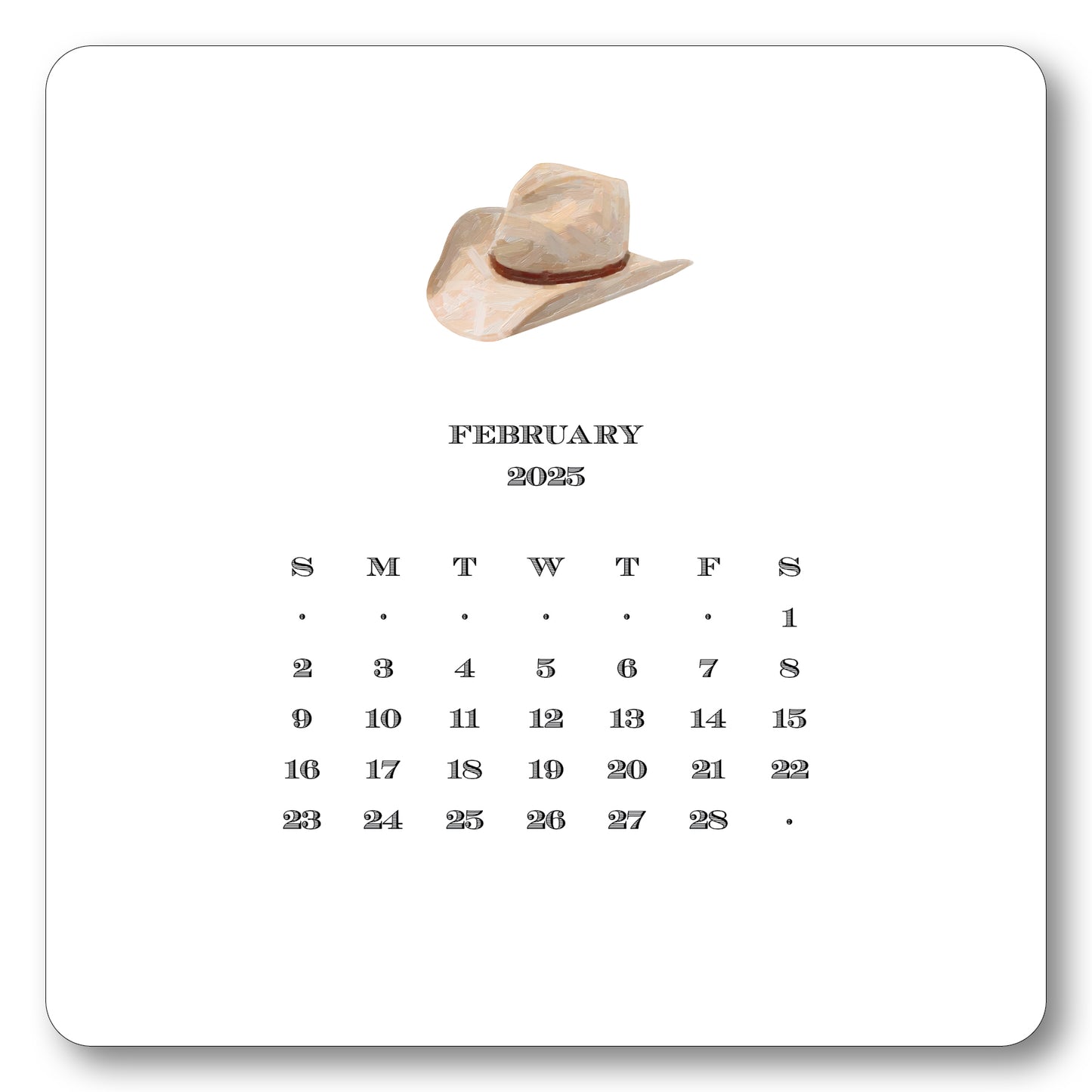 2025 Texas Calendar with Easel