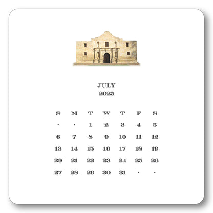 2025 Texas Calendar with Easel