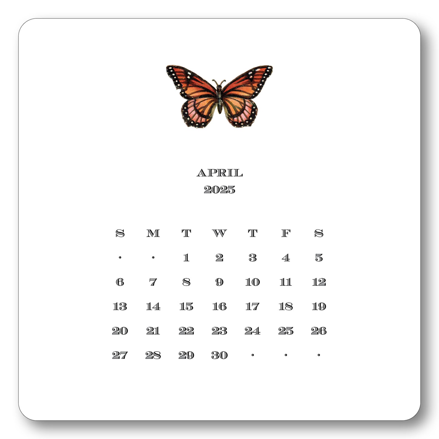 2025 Desk Calendar with Easel