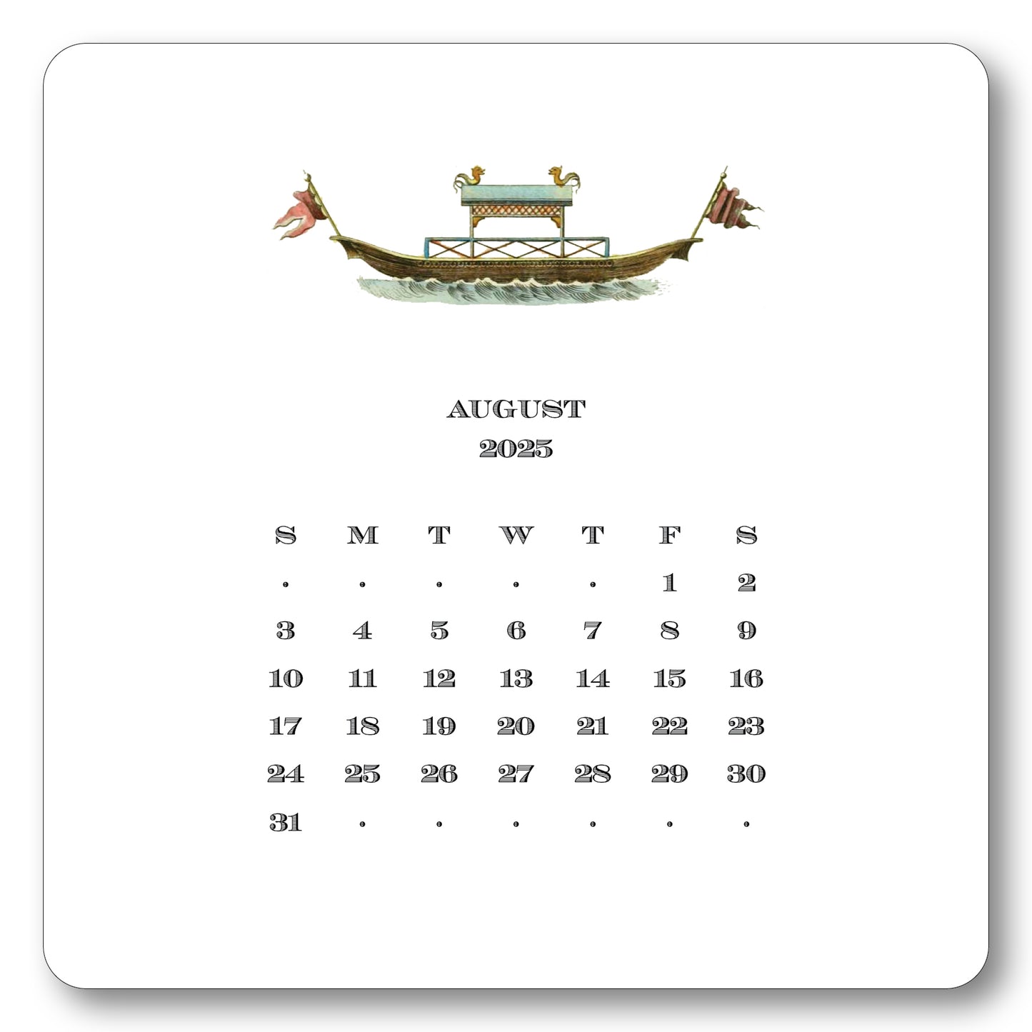 2025 Desk Calendar with Easel