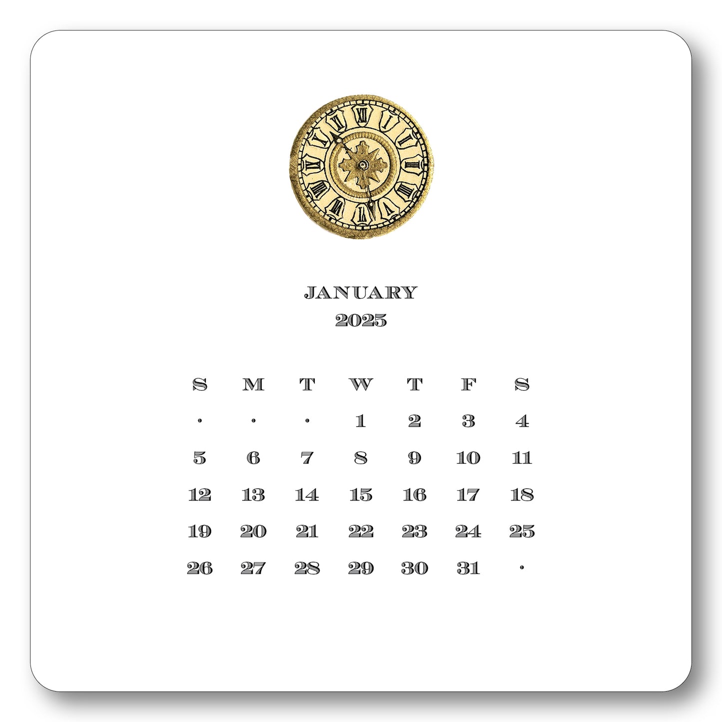 2025 Desk Calendar with Easel