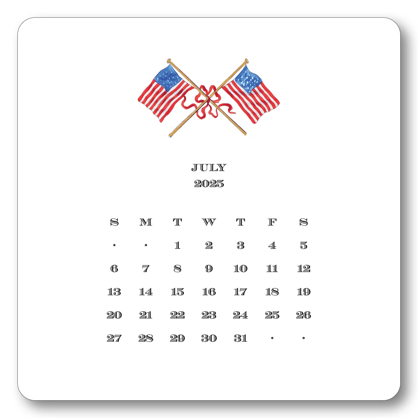 2025 Desk Calendar with Easel