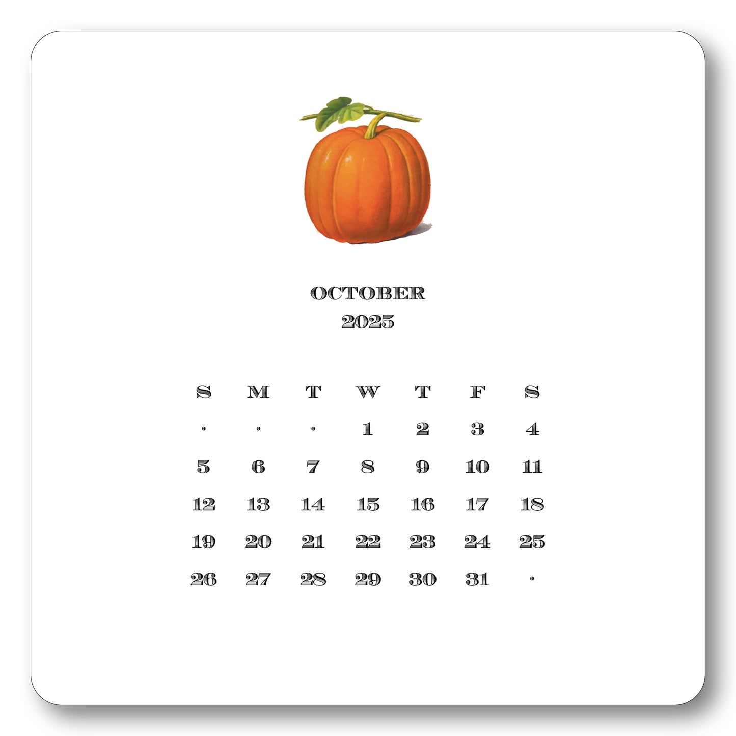 2025 Desk Calendar with Easel