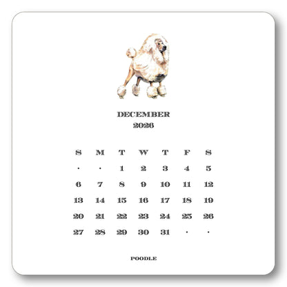 2026 Dog Calendar with Easel