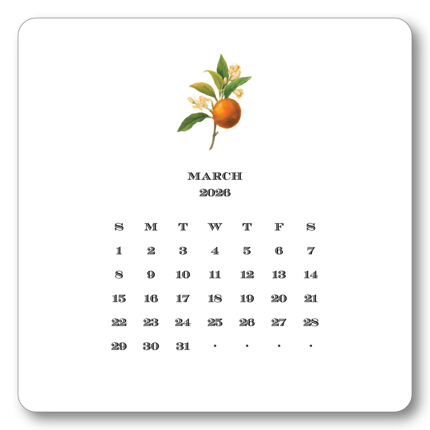 2026 Florida Calendar with Easel