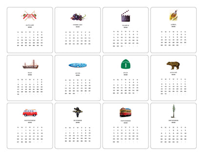 2026 California Calendar with Easel