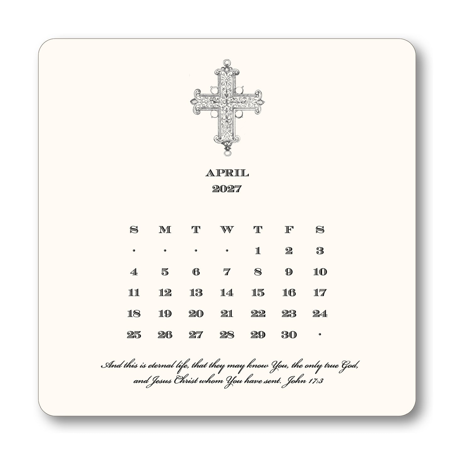 2027 Cross Desk Calendar
