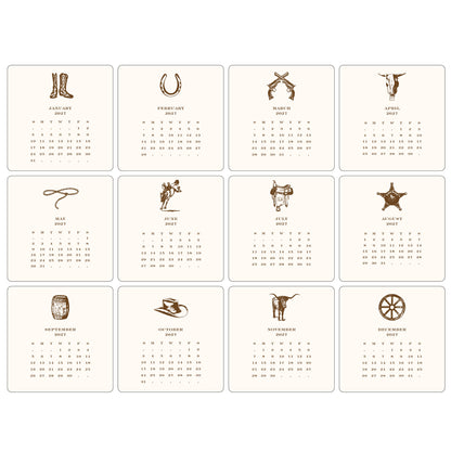 2027 Cowboy Desk Calendar