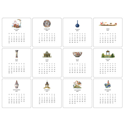 2027 Chinoiserie Desk Calendar