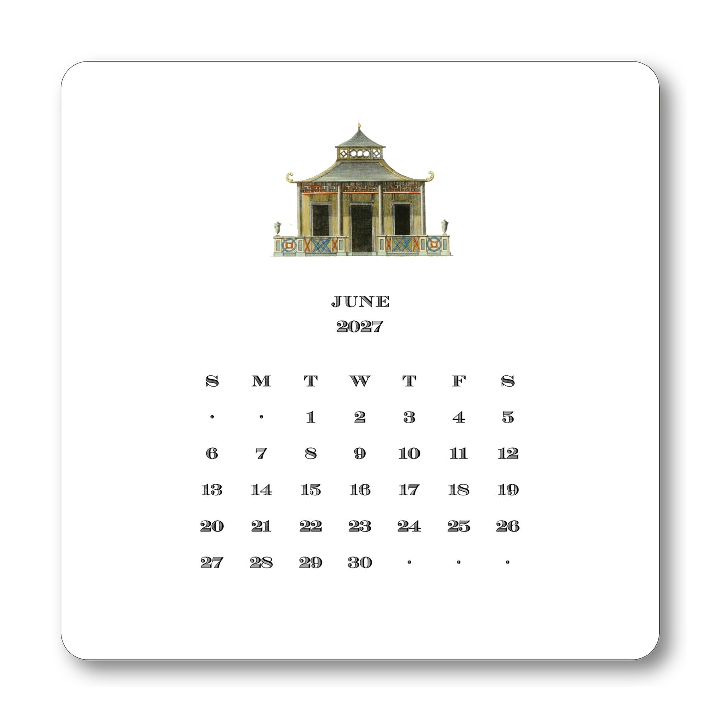 2027 Chinoiserie Desk Calendar