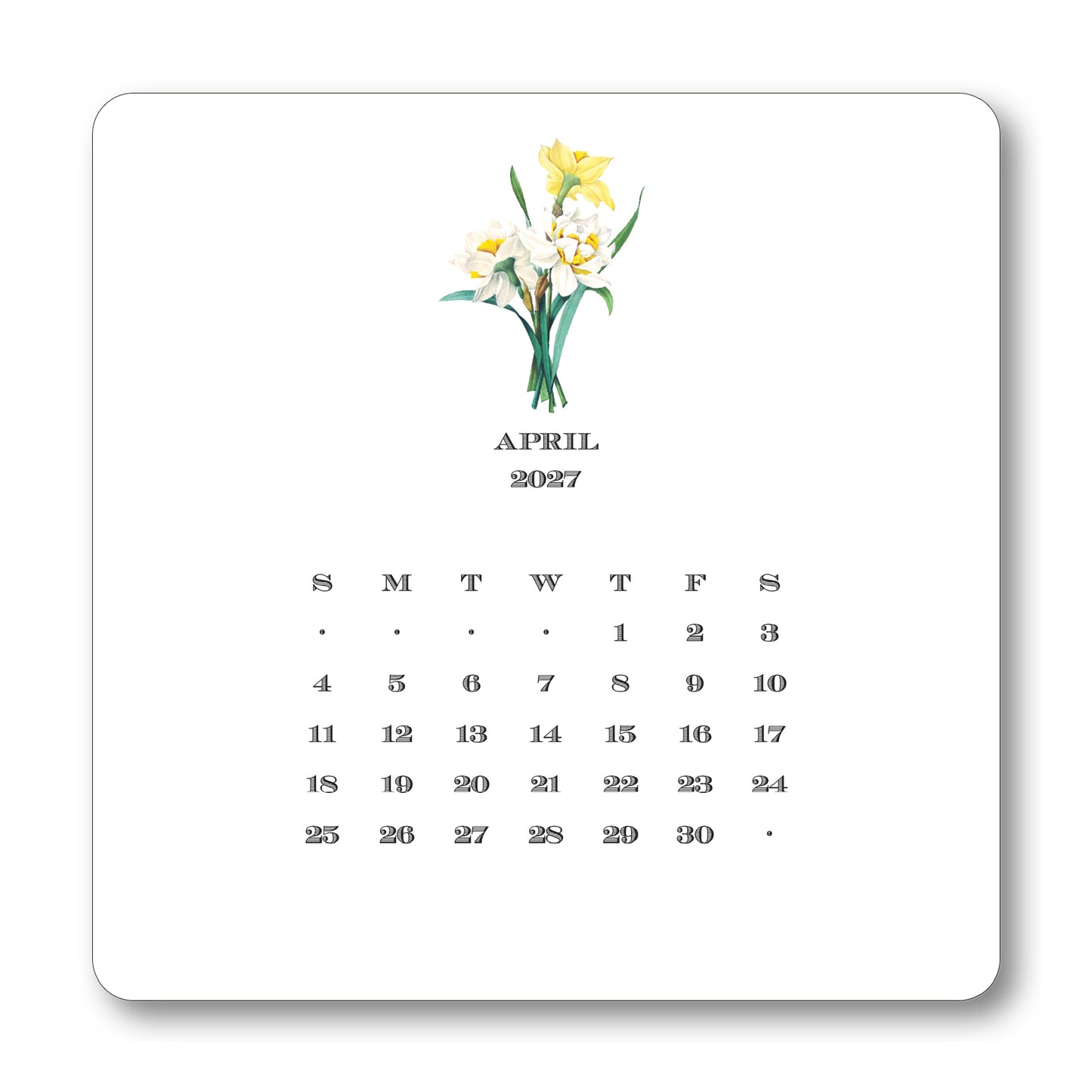 2027 Flora Desk Calendar