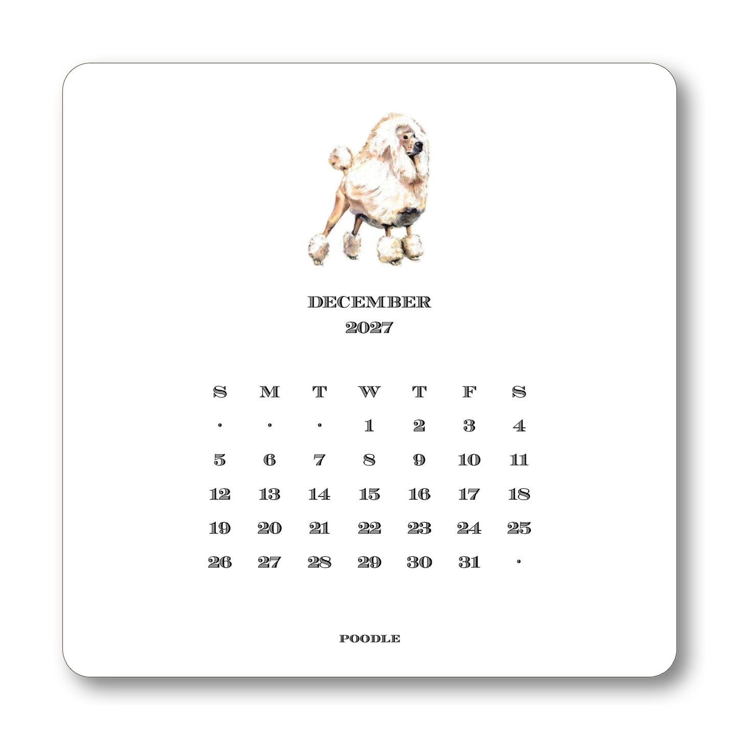 2027 Dog Desk Calendar