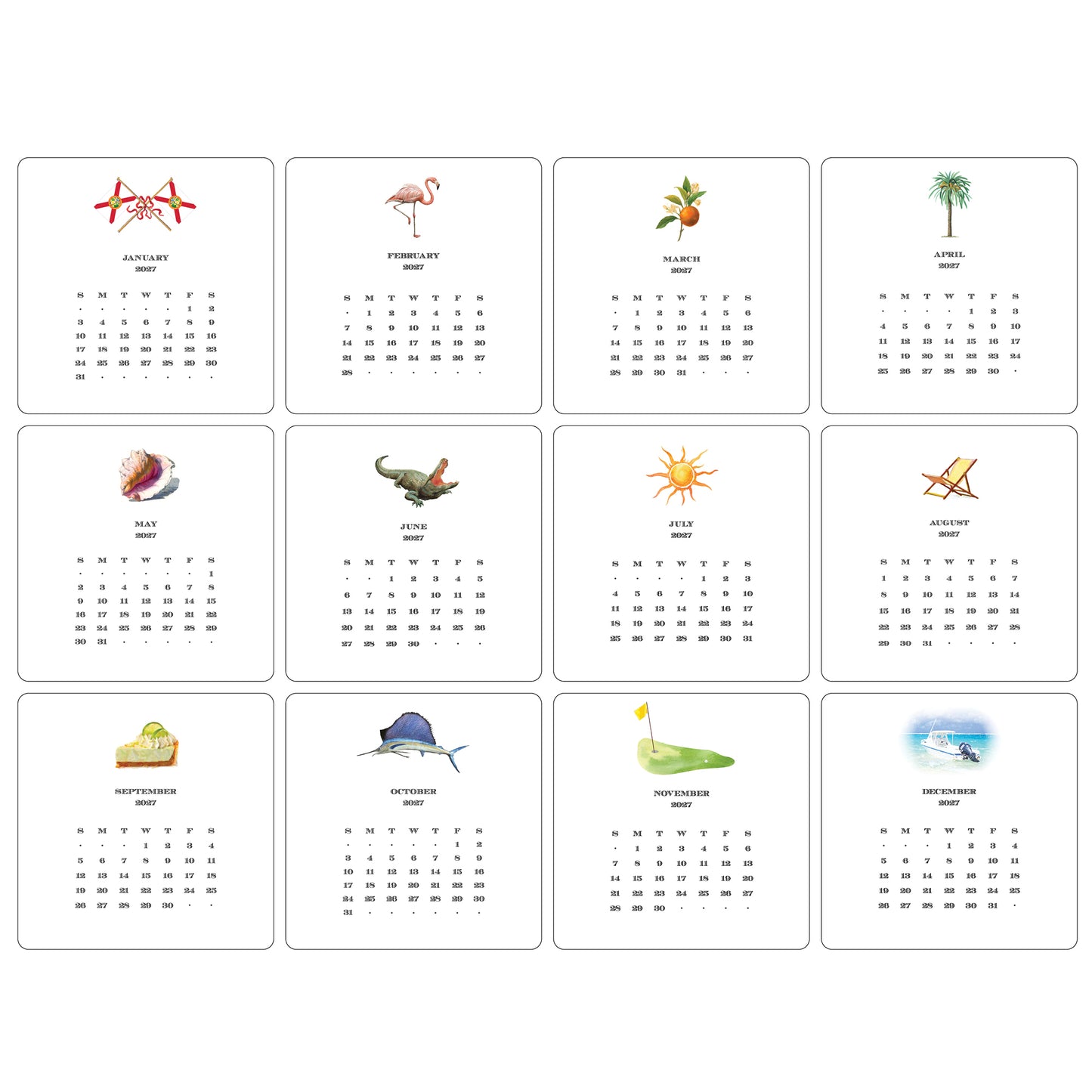 2027 Florida Desk Calendar