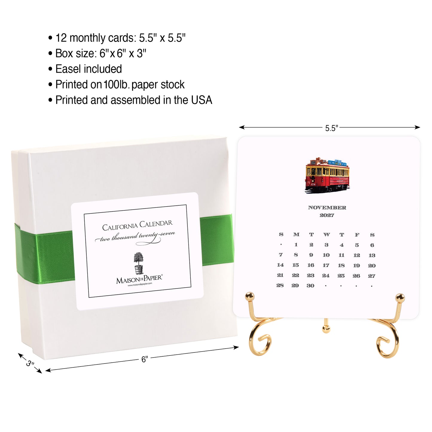 2027 California Desk Calendar