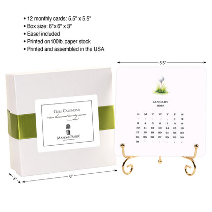 2027 Golf Desk Calendar