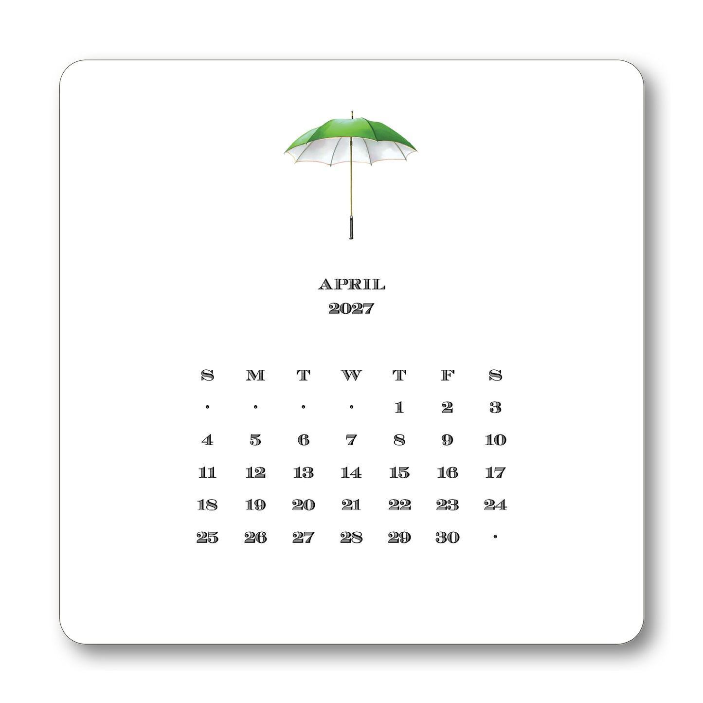 2027 Golf Desk Calendar