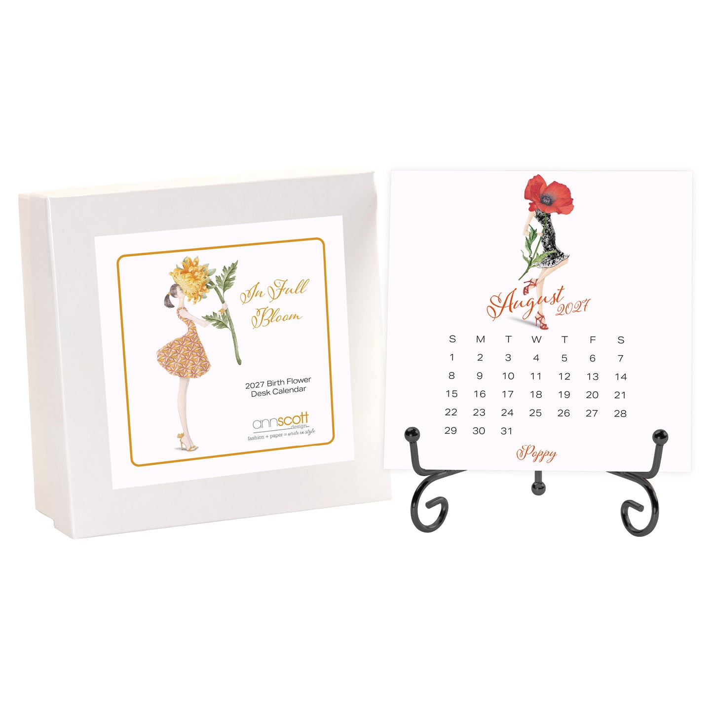 2027 Ann Scott Flowers Desk Calendar