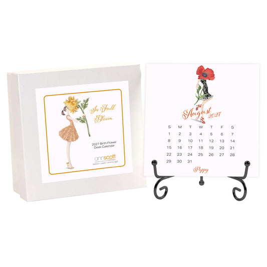 2027 Ann Scott Flowers Desk Calendar