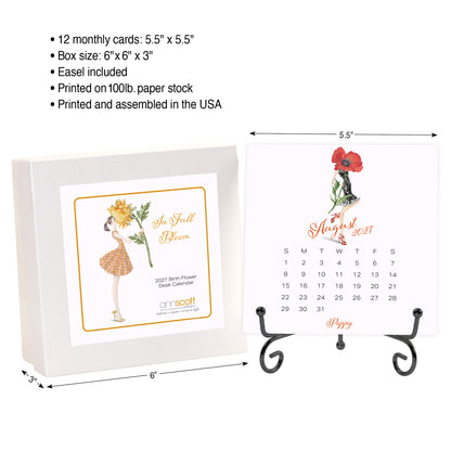 2027 Ann Scott Flowers Desk Calendar