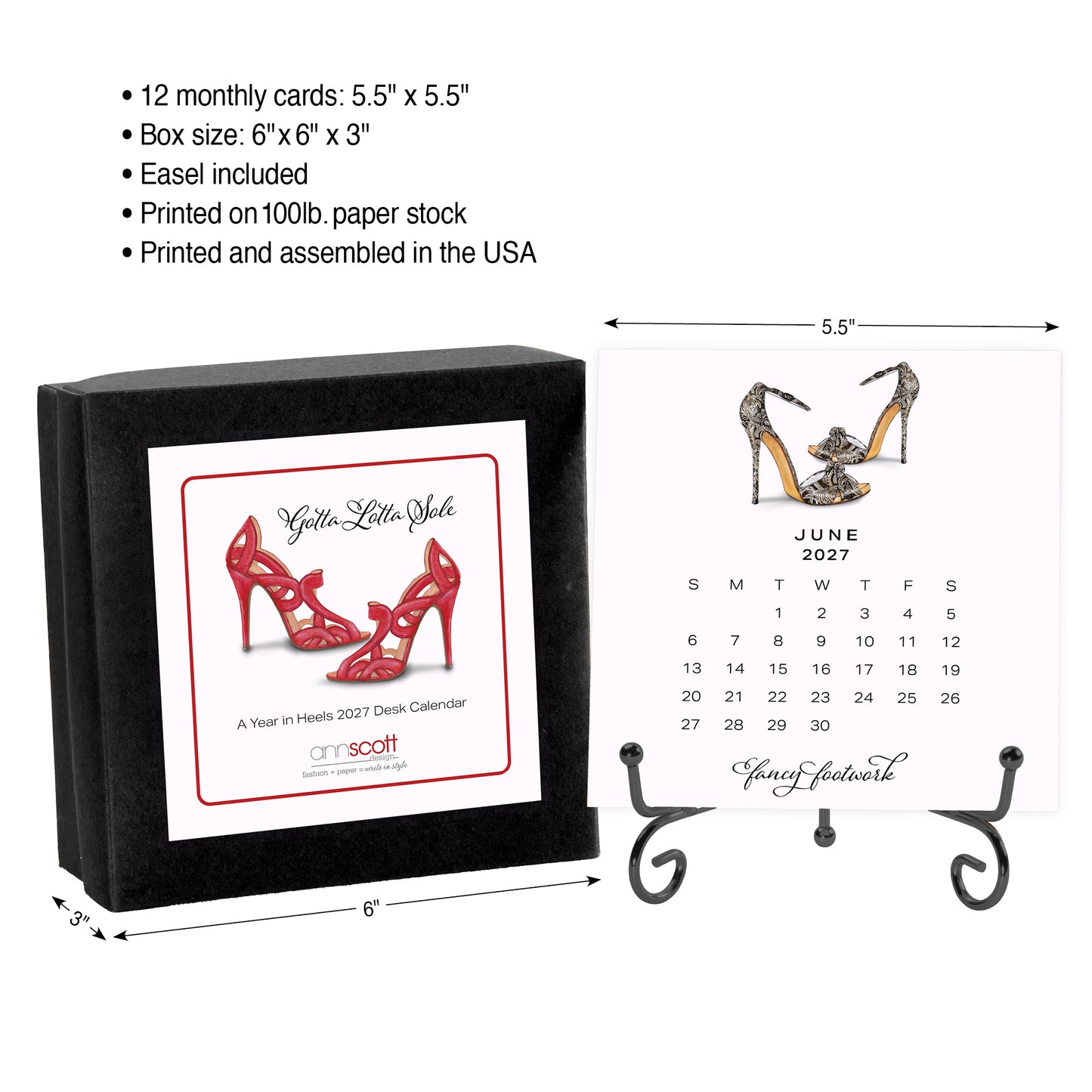 2027 Ann Scott Heels Desk Calendar