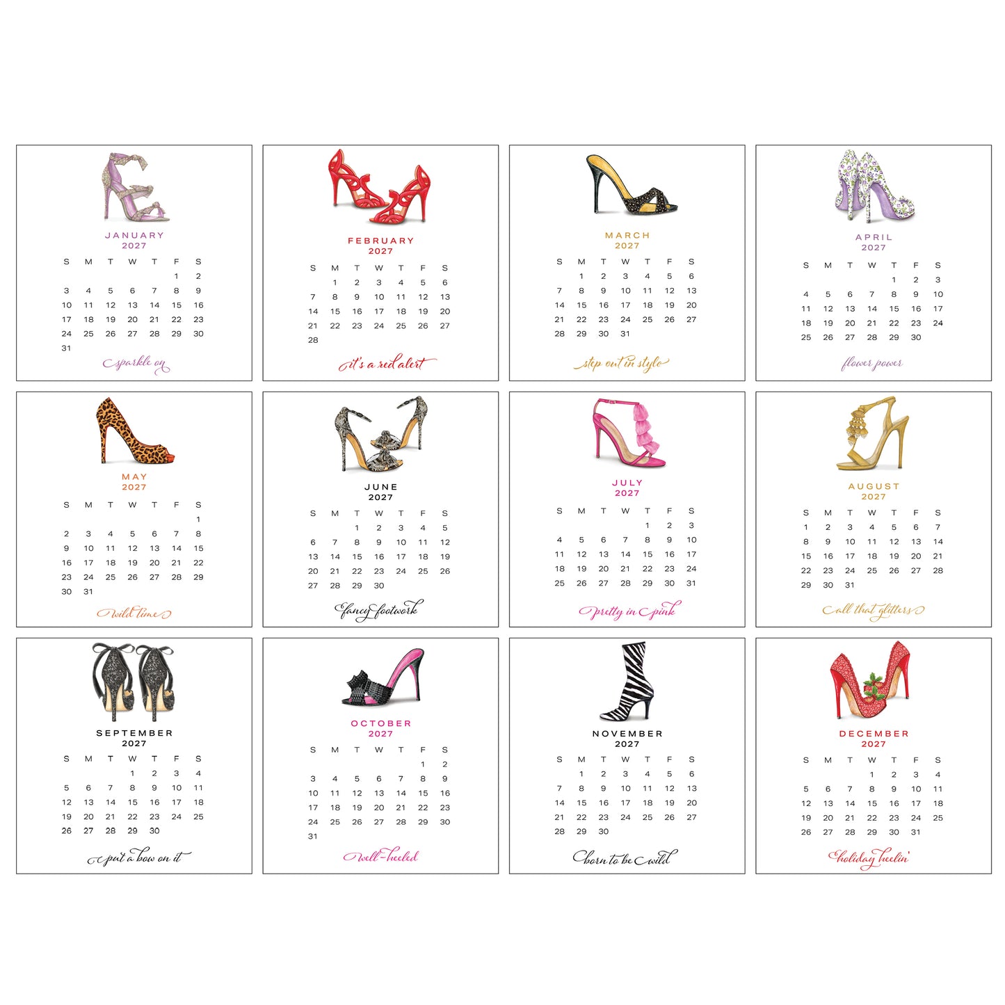 2027 Ann Scott Heels Desk Calendar