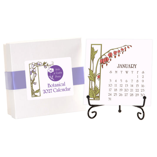 2027 Arts & Crafts Press Botanical Desk Calendar