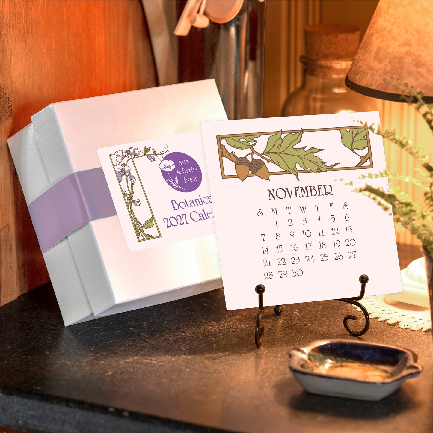2027 Arts & Crafts Press Botanical Desk Calendar