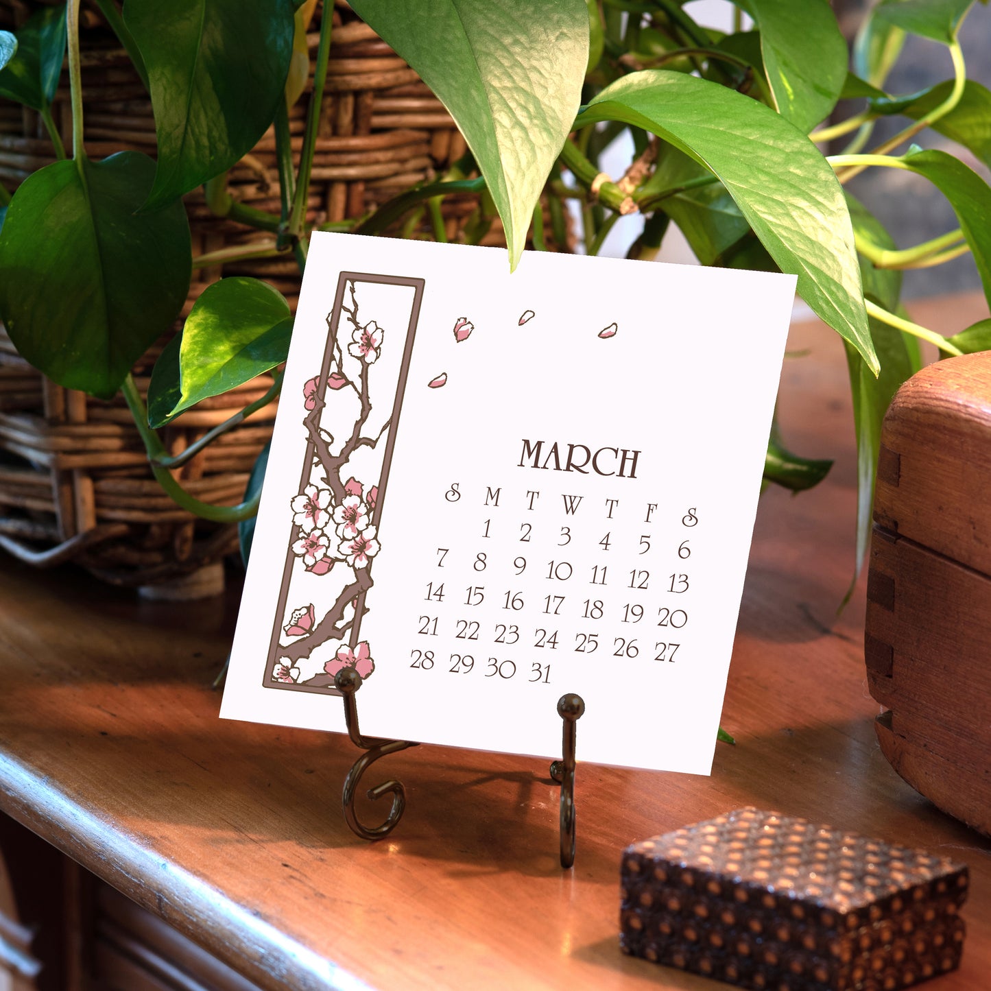 2027 Arts & Crafts Press Botanical Desk Calendar