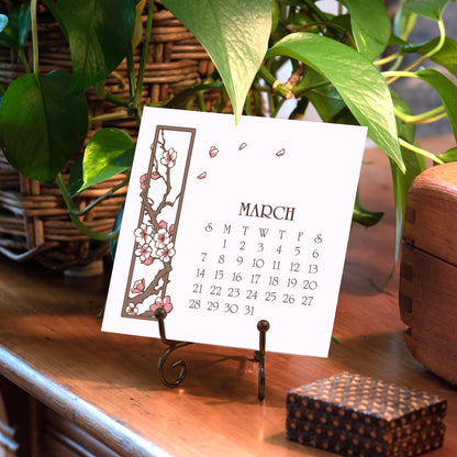 2027 Arts & Crafts Press Botanical Desk Calendar