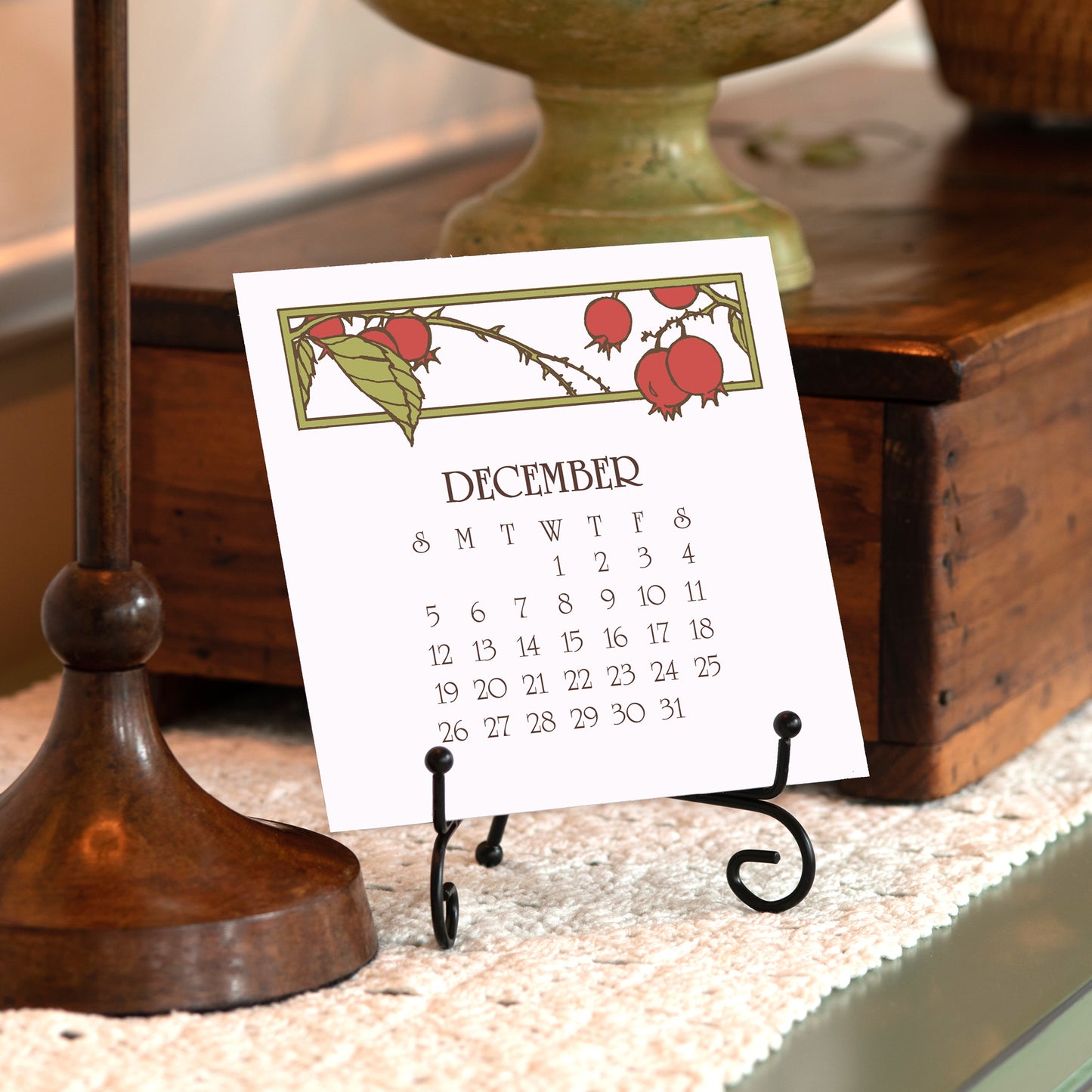 2027 Arts & Crafts Press Botanical Desk Calendar