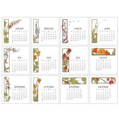 2027 Arts & Crafts Press Botanical Desk Calendar