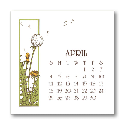 2027 Arts & Crafts Press Botanical Desk Calendar