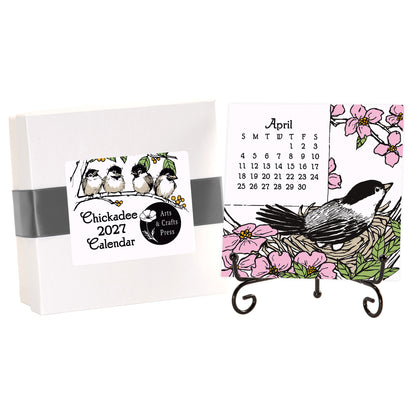 2027 Arts & Crafts Press Chickadee Desk Calendar