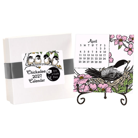 2027 Arts & Crafts Press Chickadee Desk Calendar