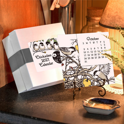 2027 Arts & Crafts Press Chickadee Desk Calendar
