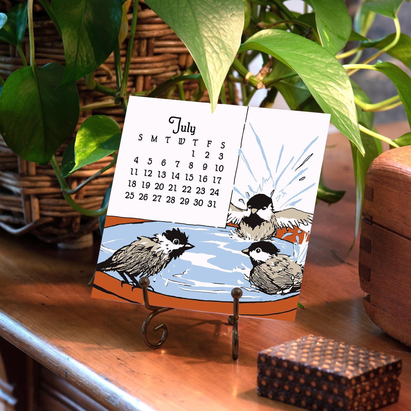 2027 Arts & Crafts Press Chickadee Desk Calendar