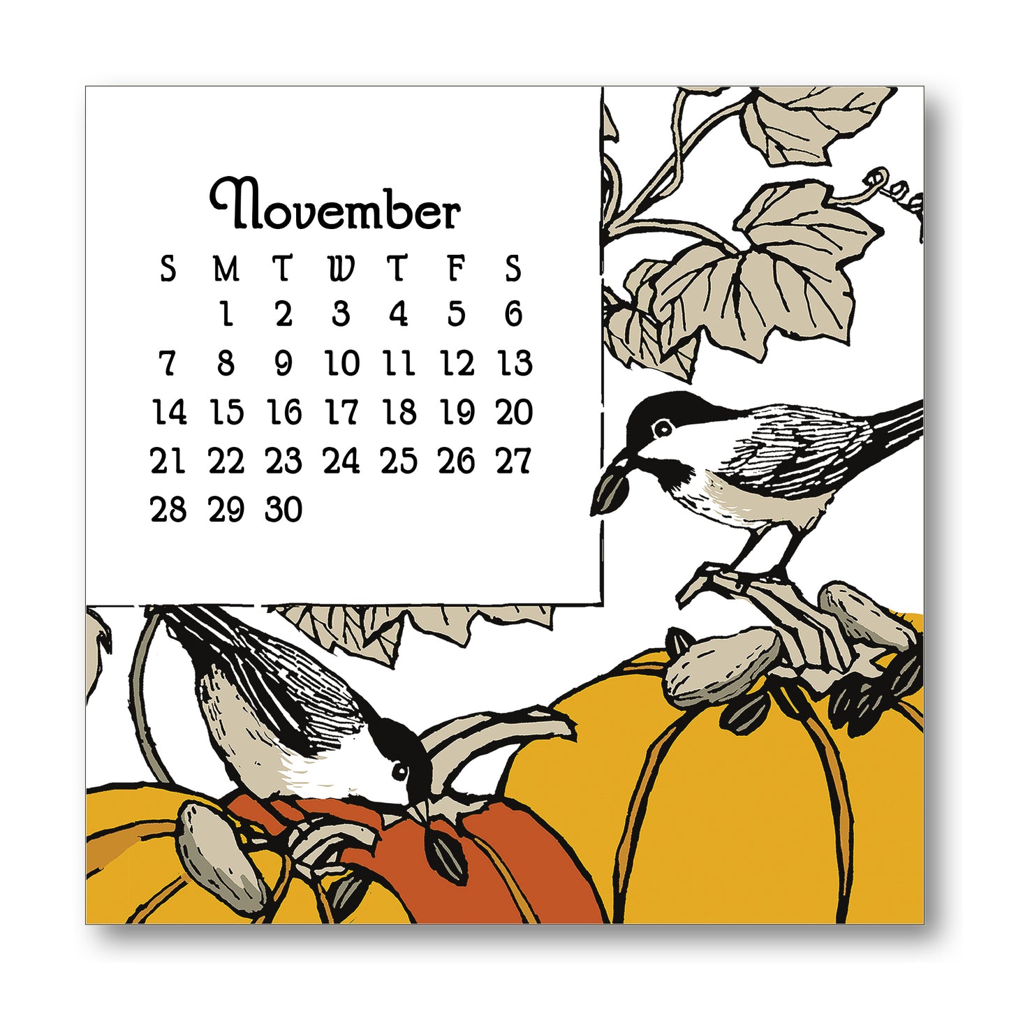 2027 Arts & Crafts Press Chickadee Desk Calendar
