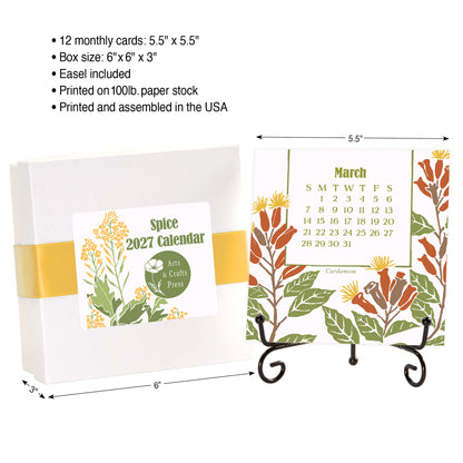2027 Arts & Crafts Press Spice Desk Calendar