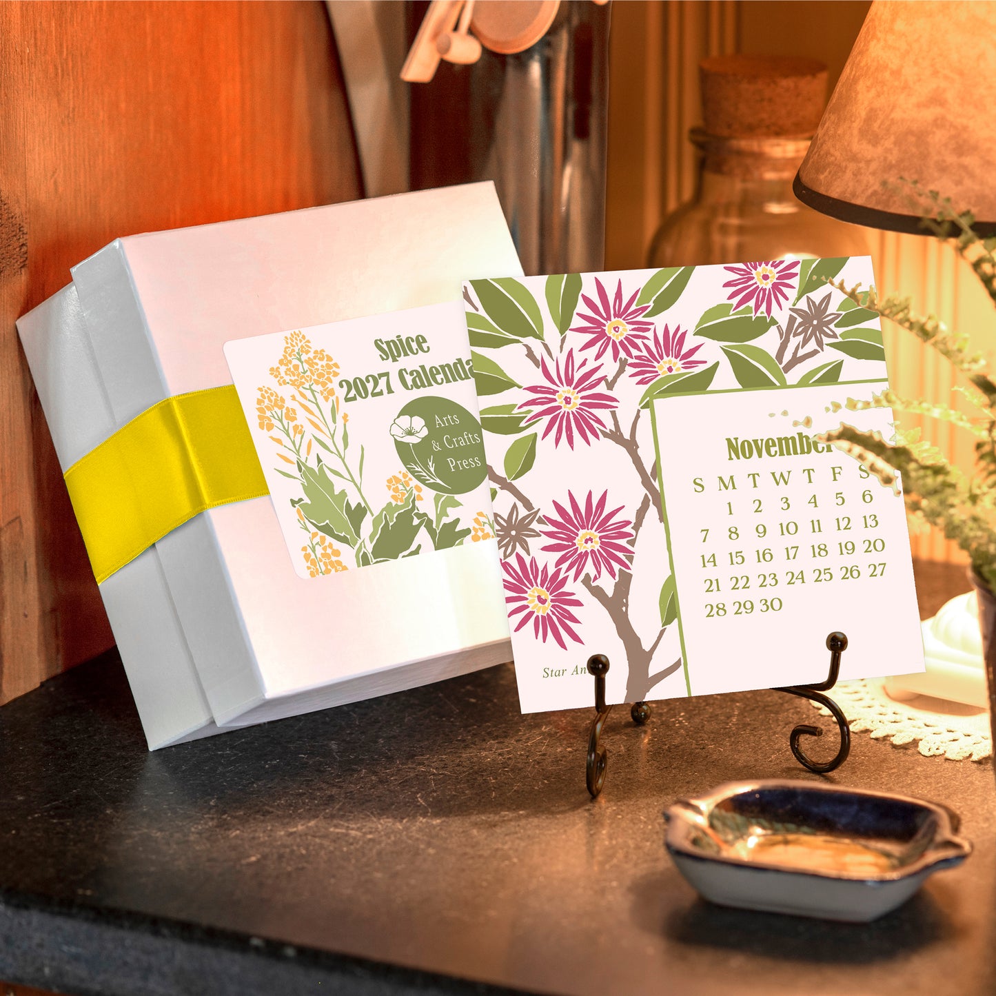 2027 Arts & Crafts Press Spice Desk Calendar