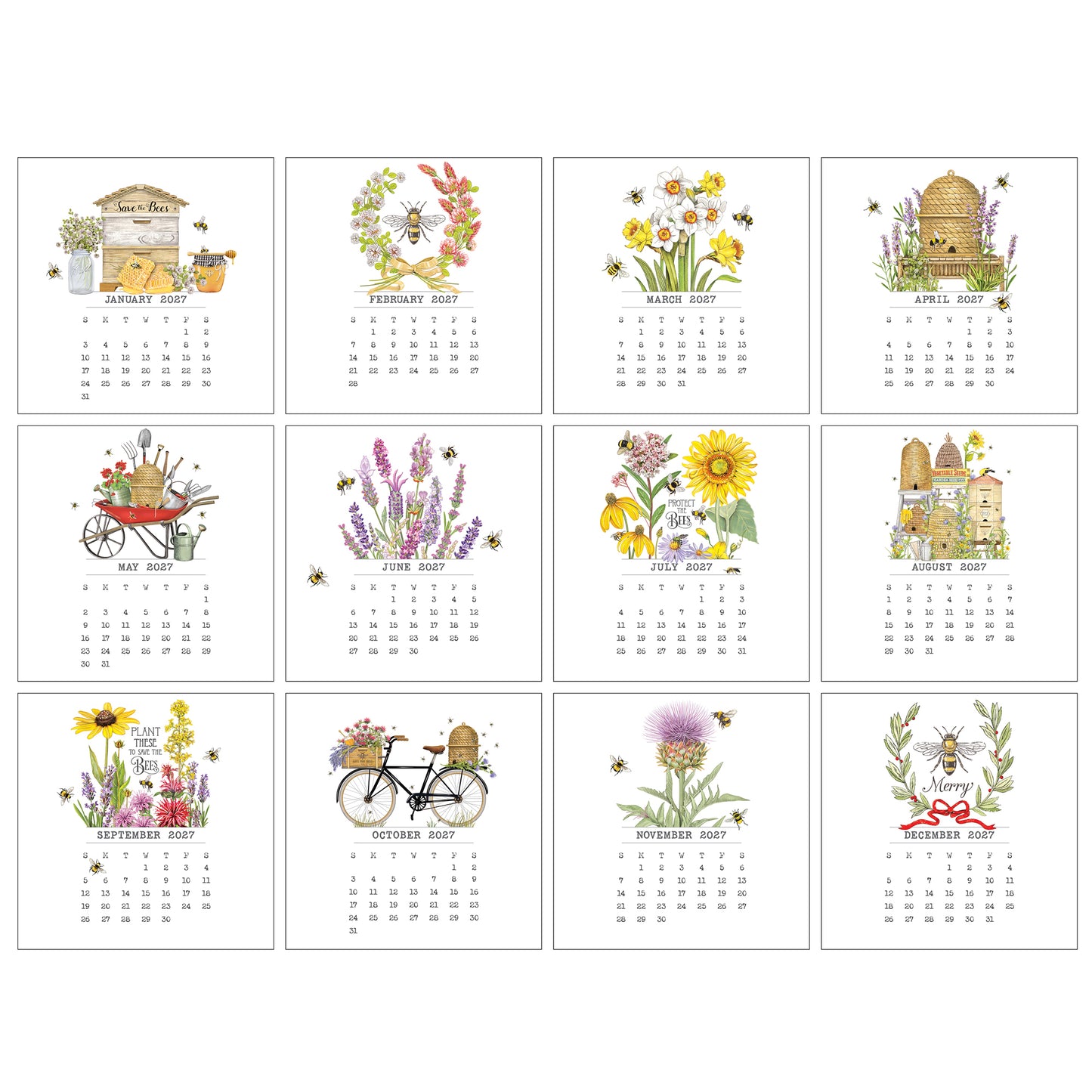 2027 Mary Lake-Thompson Bees Desk Calendar