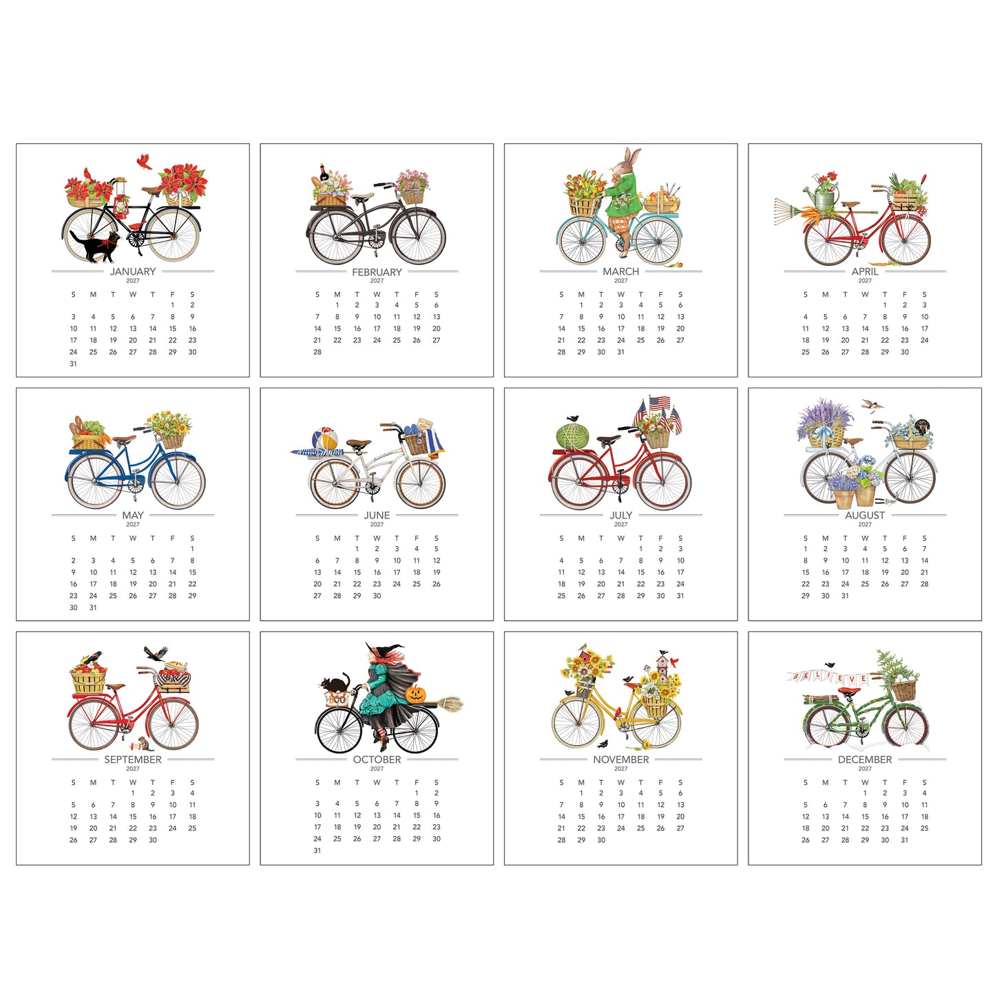2027 Mary Lake-Thompson Bike Desk Calendar