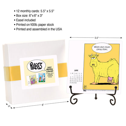 2027 Rubes® Cow Desk Calendar