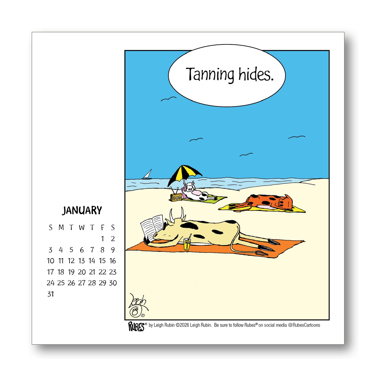 2027 Rubes® Cow Desk Calendar