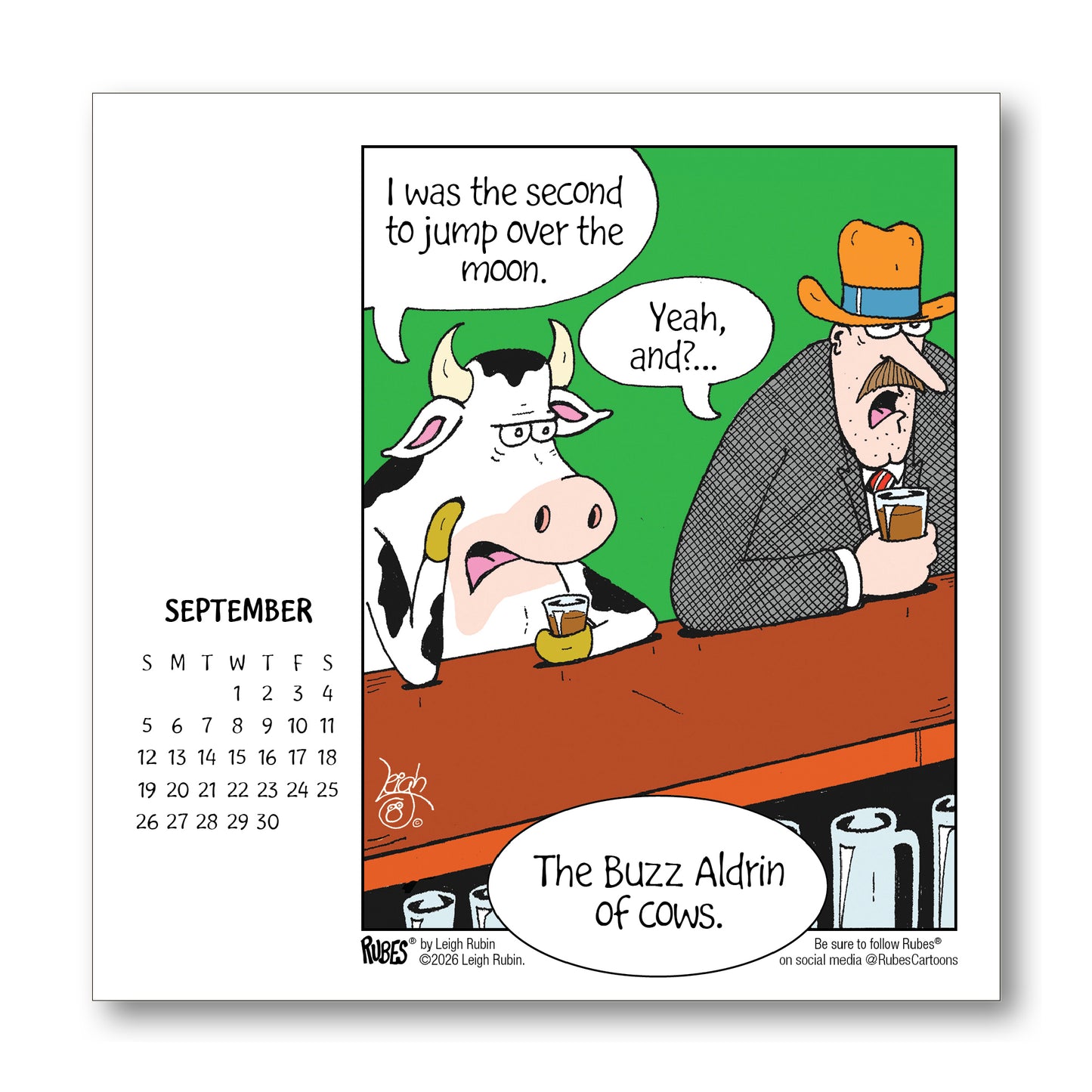 2027 Rubes® Cow Desk Calendar