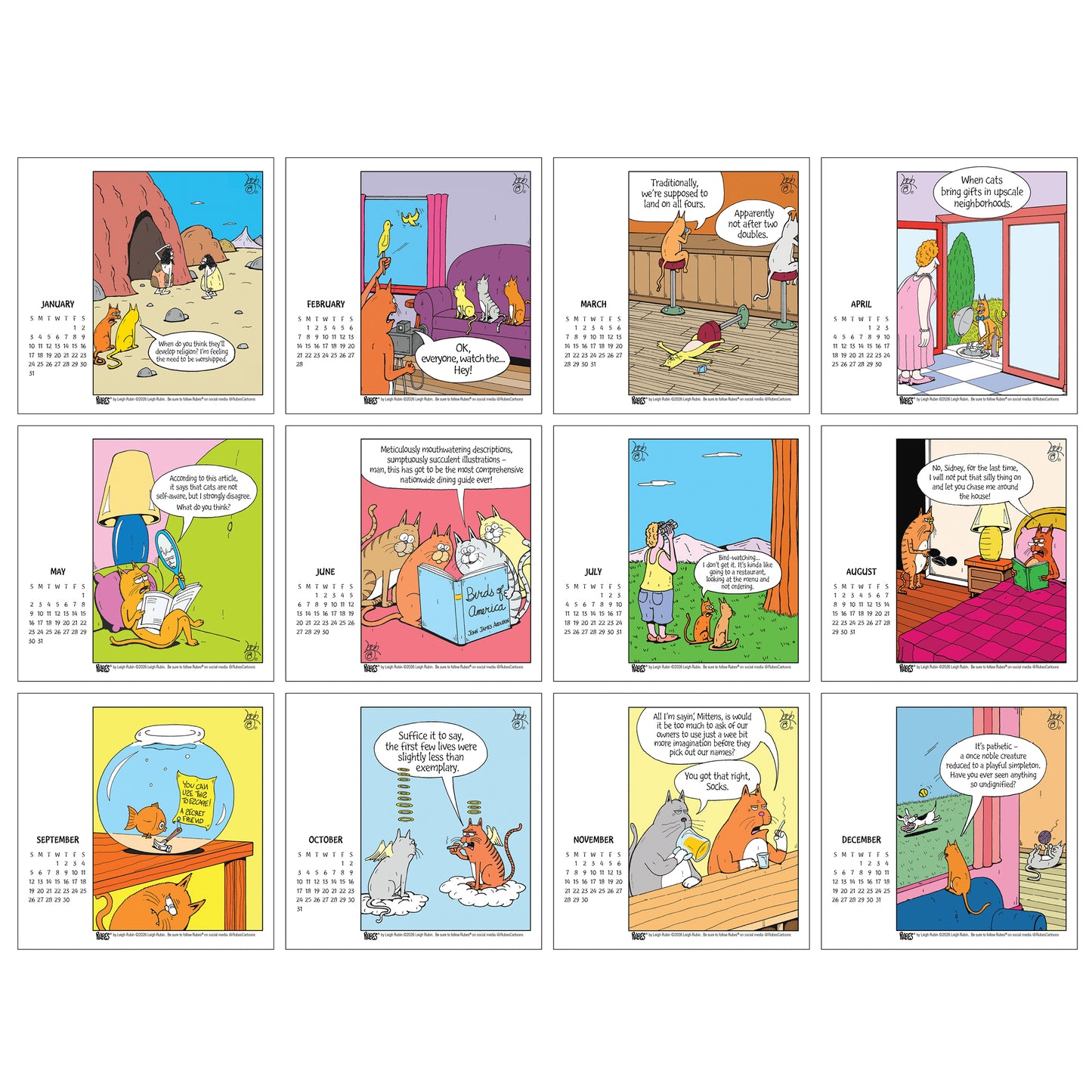 2027 Rubes® Cat Desk Calendar