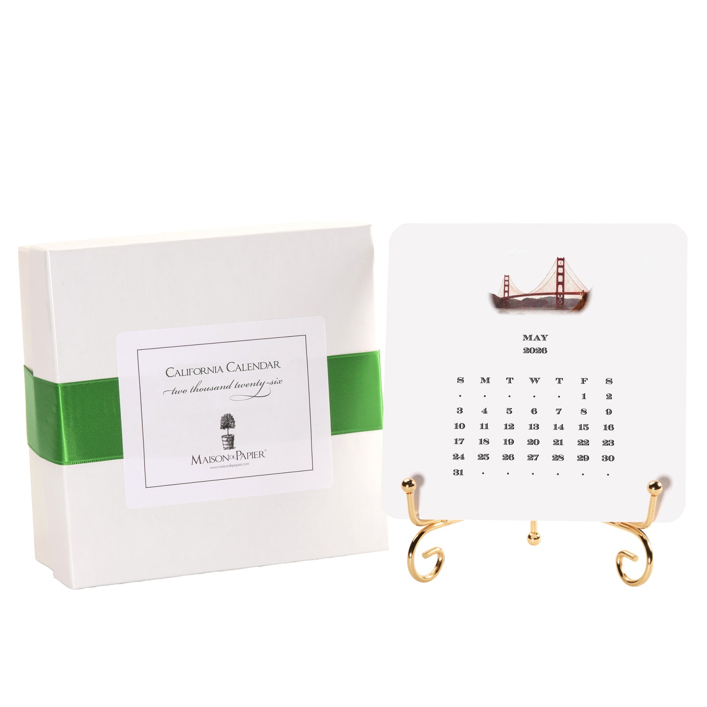 2026 California Calendar with Easel